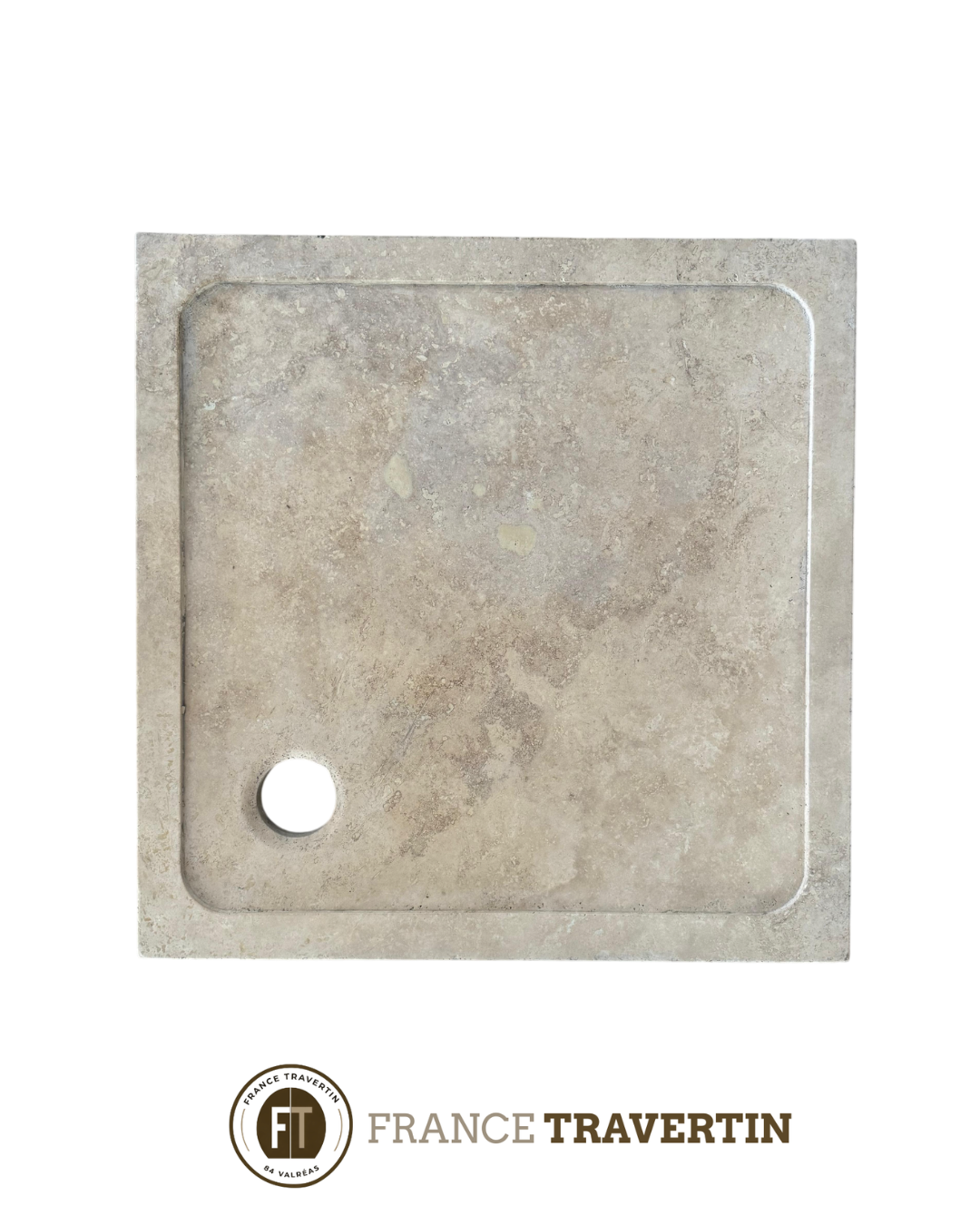 beige bac a douche 80x80 rustique