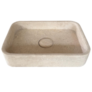 Évier beige 50x35x10cm bouchon 1er choix