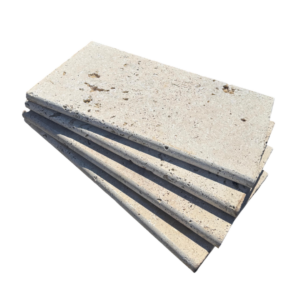 margelle 33x61 bord arrondi beige nuancé rustique