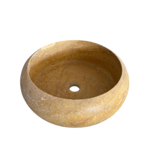 Vasque Travertin Jaune Lentille
