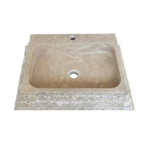 Évier beige 1 bac 60x45x13cm pyramide 1er choix