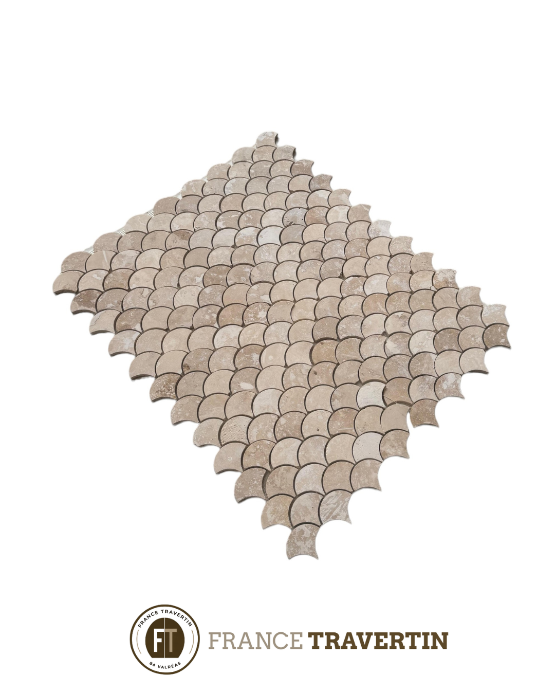 mosaïque beige nuancé arabesque & motif 31x25 cm rustique
