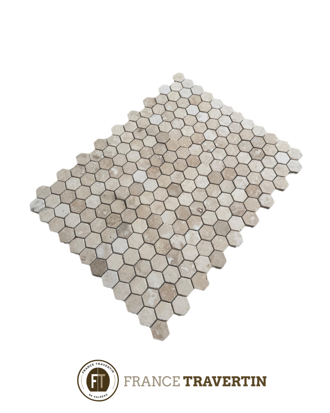 mosaïques beige nuancé hexagone rustique