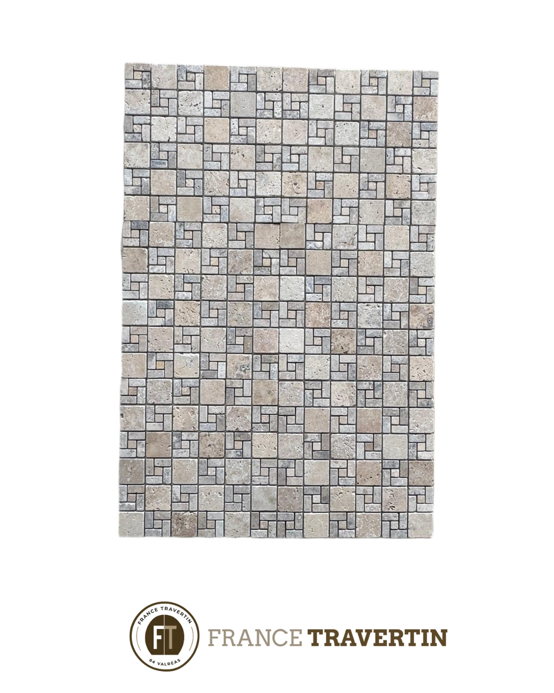 Mosaïque Travertin Noce 2.3x2.3cm