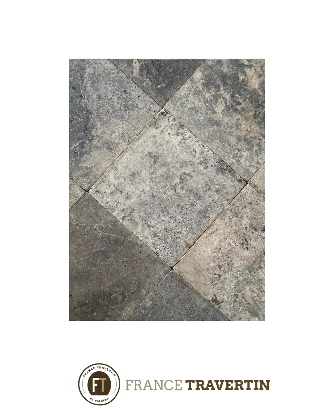 Travertin Silver 40x40x12mm Rustique