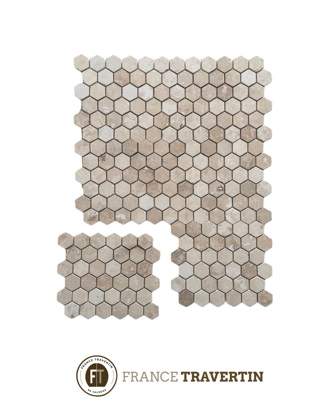 mosaïques beige nuancé hexagone rustique