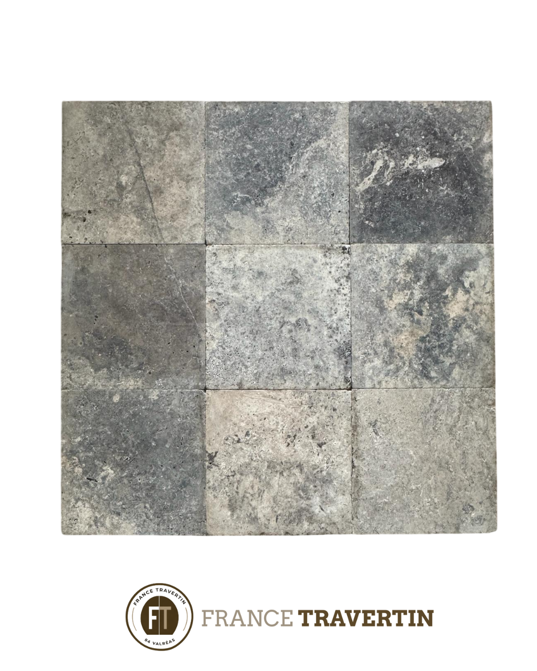 Travertin Silver 40x40x12mm Rustique