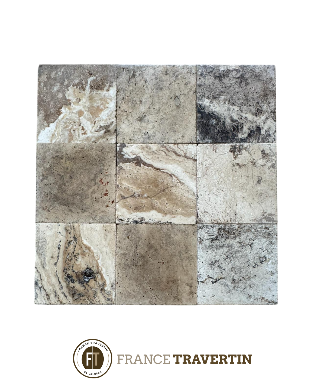Travertin Philadelphia 40x40x12mm Rustique