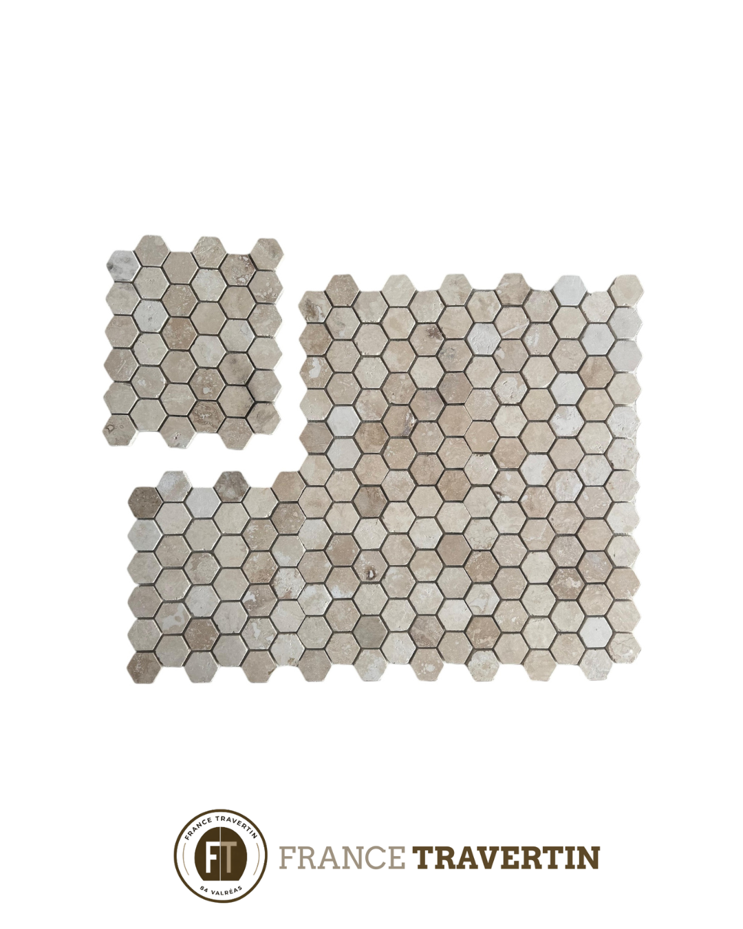 mosaïques beige nuancé hexagone rustique
