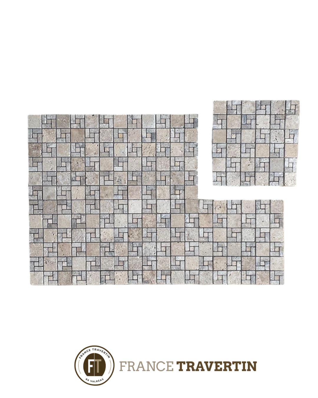 Mosaïque Travertin Noce 2.3x2.3cm