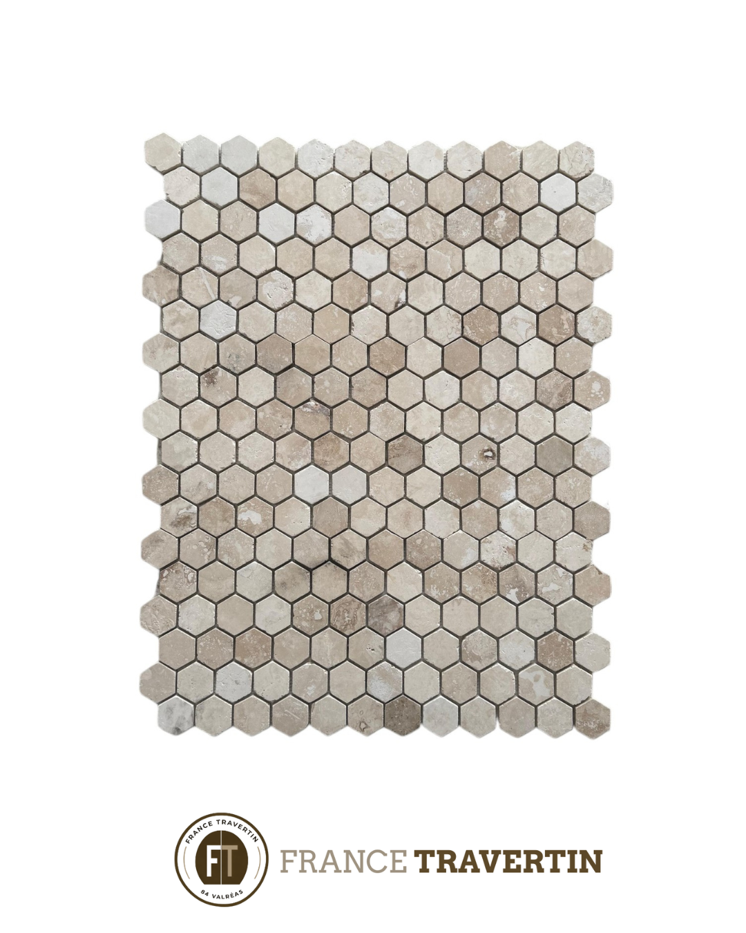 mosaïques beige nuancé hexagone rustique