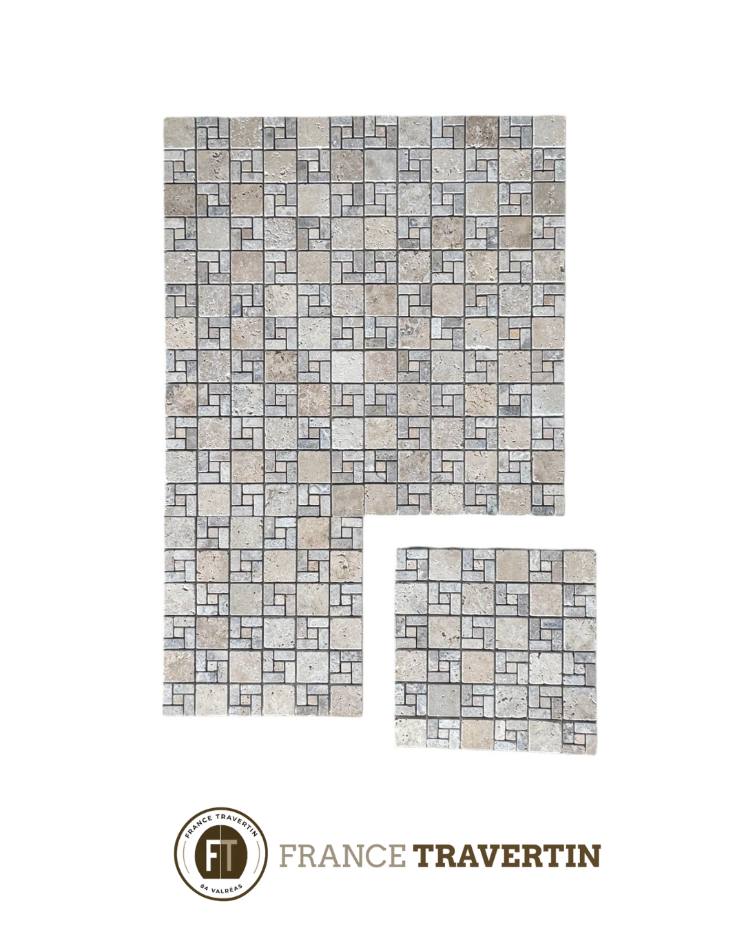 Mosaïque Travertin Noce 2.3x2.3cm