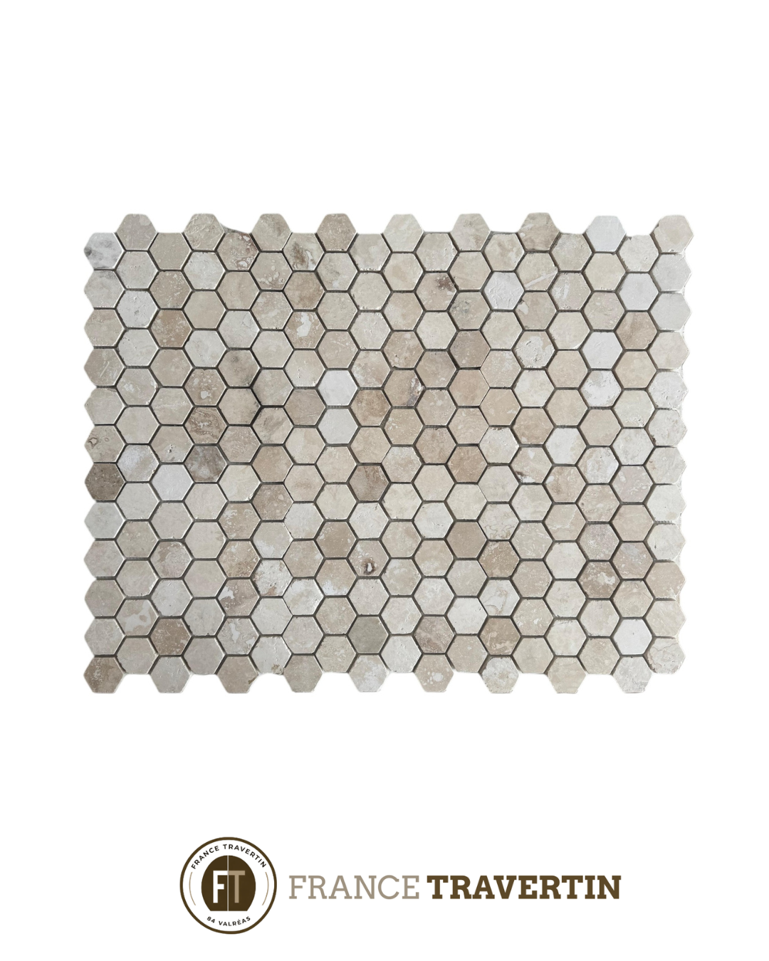 mosaïques beige nuancé hexagone rustique