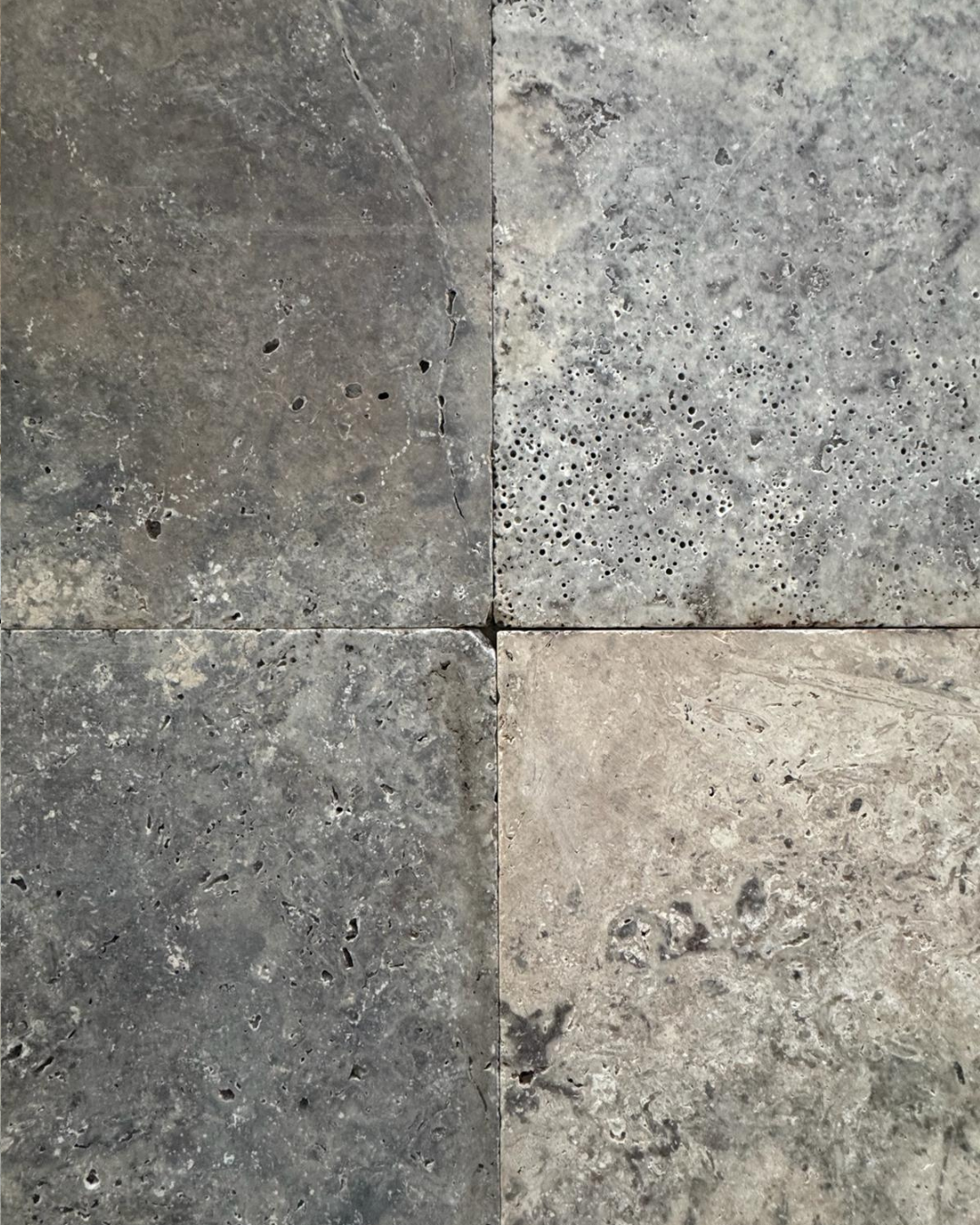 Travertin Silver 40x40x12mm Rustique