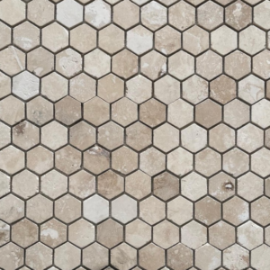 mosaïques beige nuancé hexagone rustique